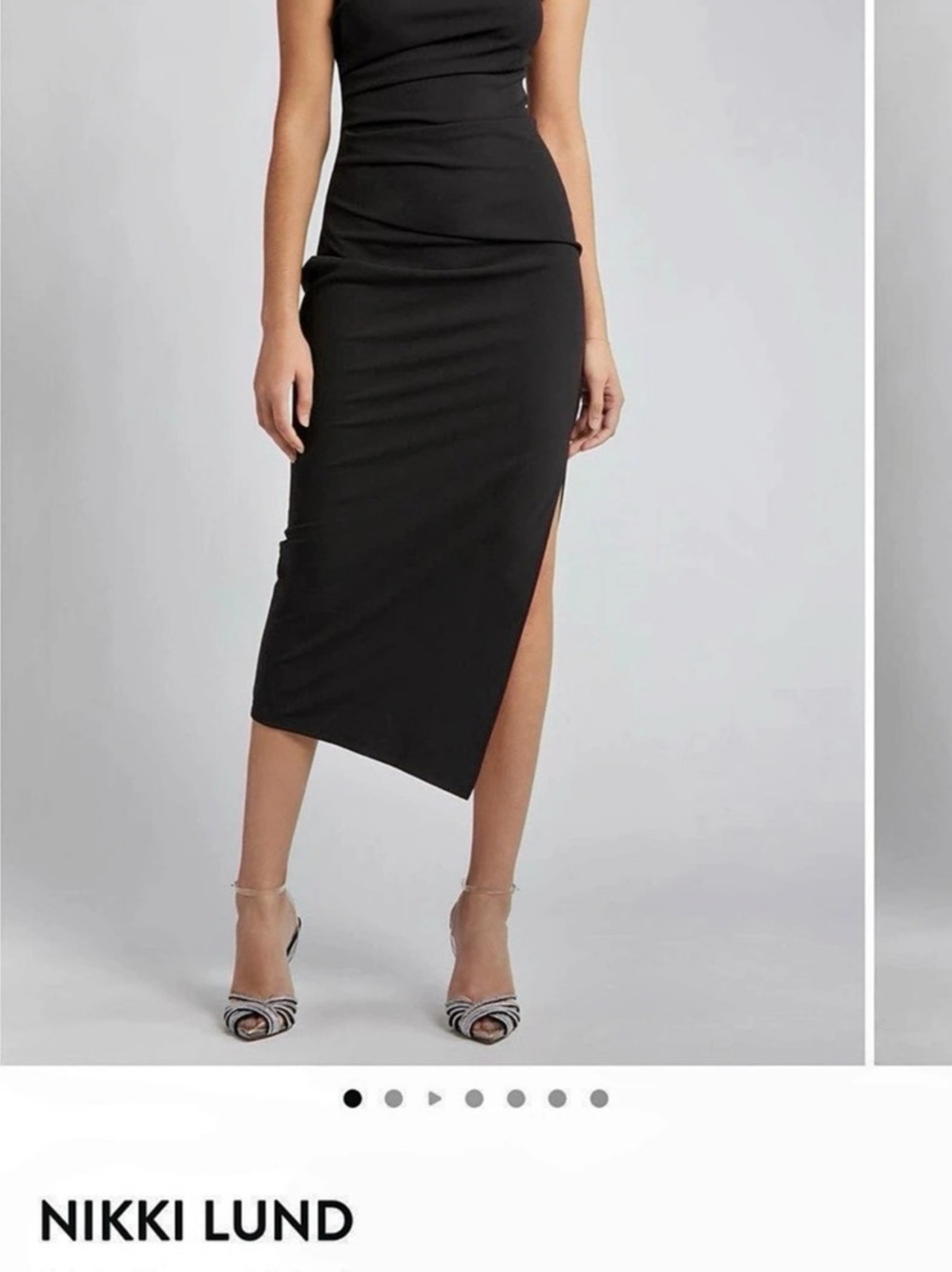 Nikki Lund Dida Funnel Neck Cocktail Dress Black Size Large